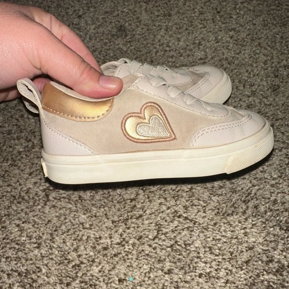 Stylish Cream and Gold Kids Shoes